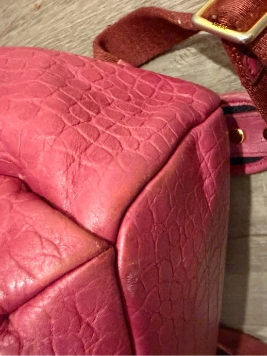 MCM Stark Large Fuchsia Croc-Embossed Leather Full Size Backpack - Picture 8 of 14